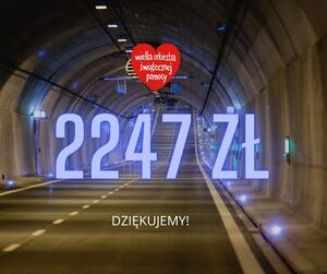 2247,22 zł do skarbonki WOŚP za zwiedzanie Tunelu pod Martwą Wisłą...