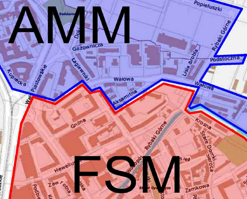 Zmiana granic sektorów Stare Miasto (FSM) i Młode Miasto (AMM) na ul. Aksamitnej